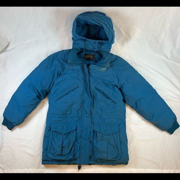 Vintage Eddie Bauer Goose Down Snow Ski Jacket Blue M - Picture 2 of 14